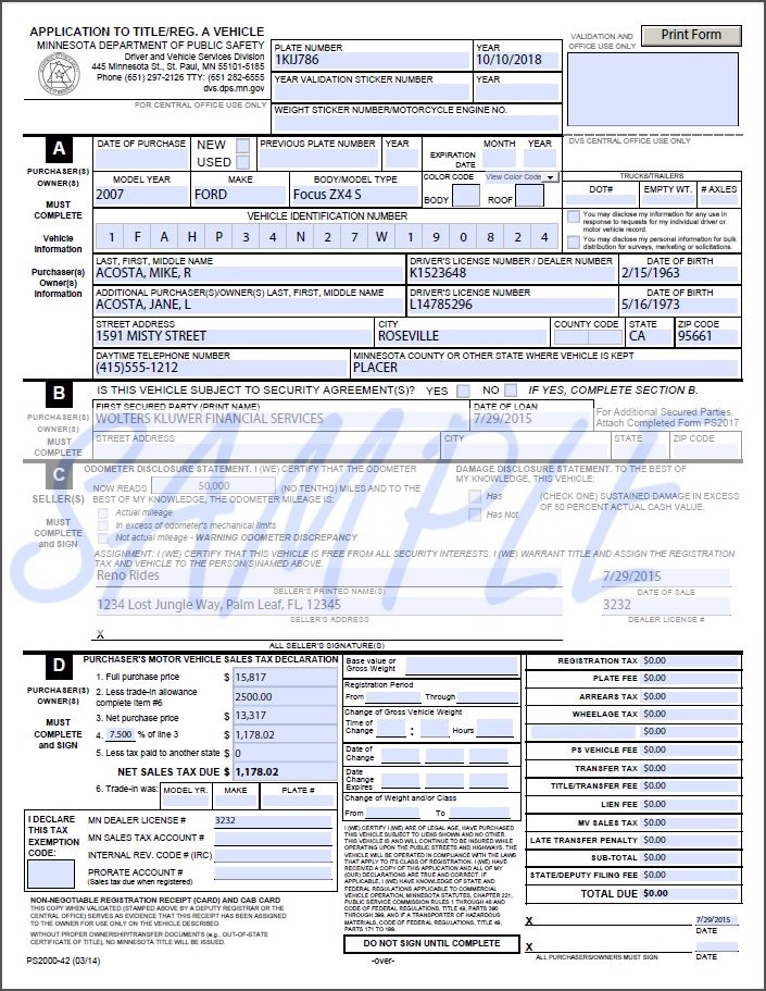 reg 227 form